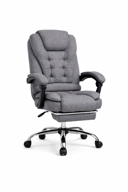 Chaise de Bureau en Cuir PU avec Repose-pieds