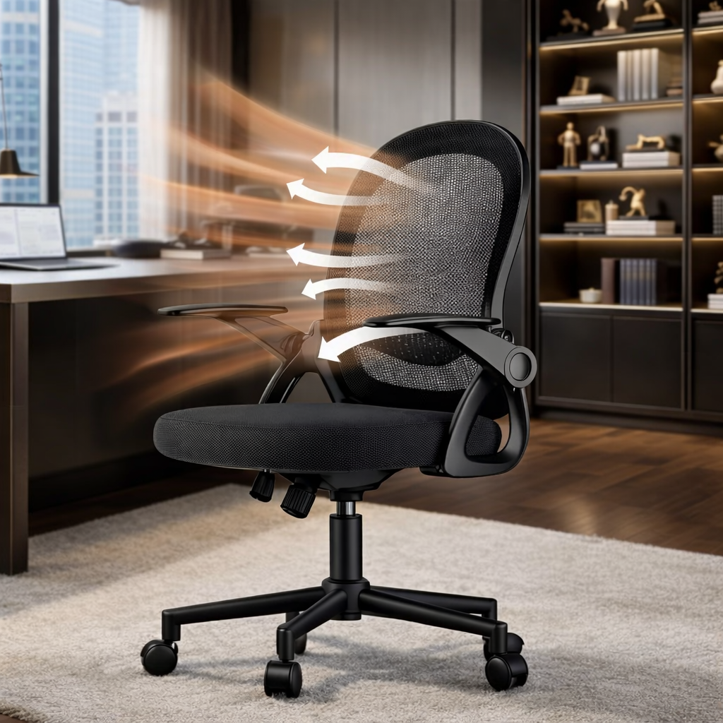 Chaise de Bureau en Maille avec Assise en Mousse