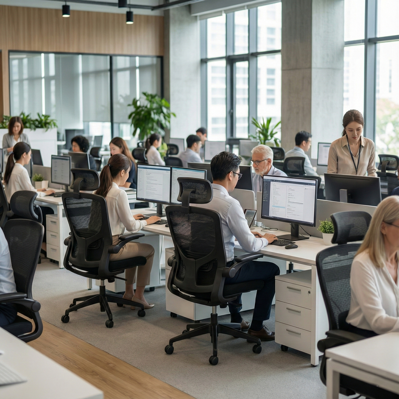 Chaise de Bureau en Maille Réglable avec Base en Aluminium
