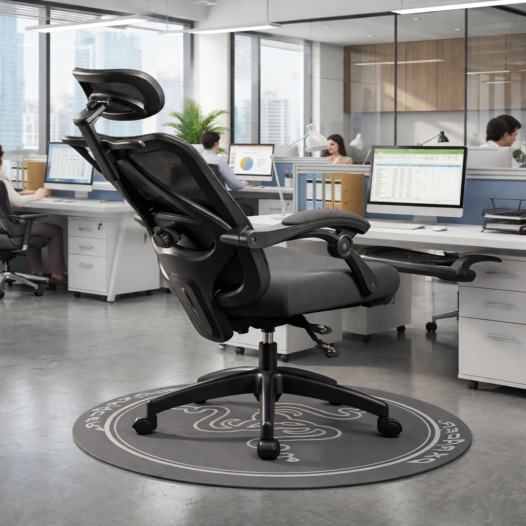 Chaise de Bureau en Maille Inclinable avec Roulettes