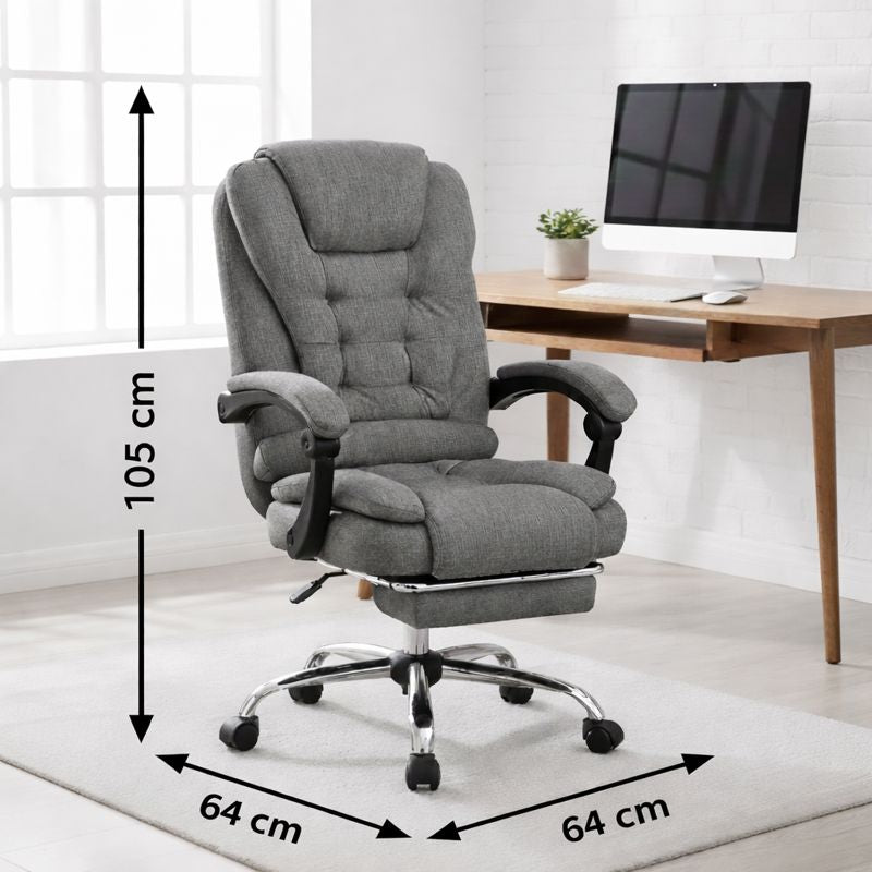 Chaise de Bureau en Cuir PU avec Repose-pieds