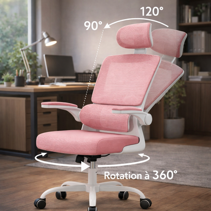 Chaise de Bureau en Maille Réglable avec Base en Aluminium