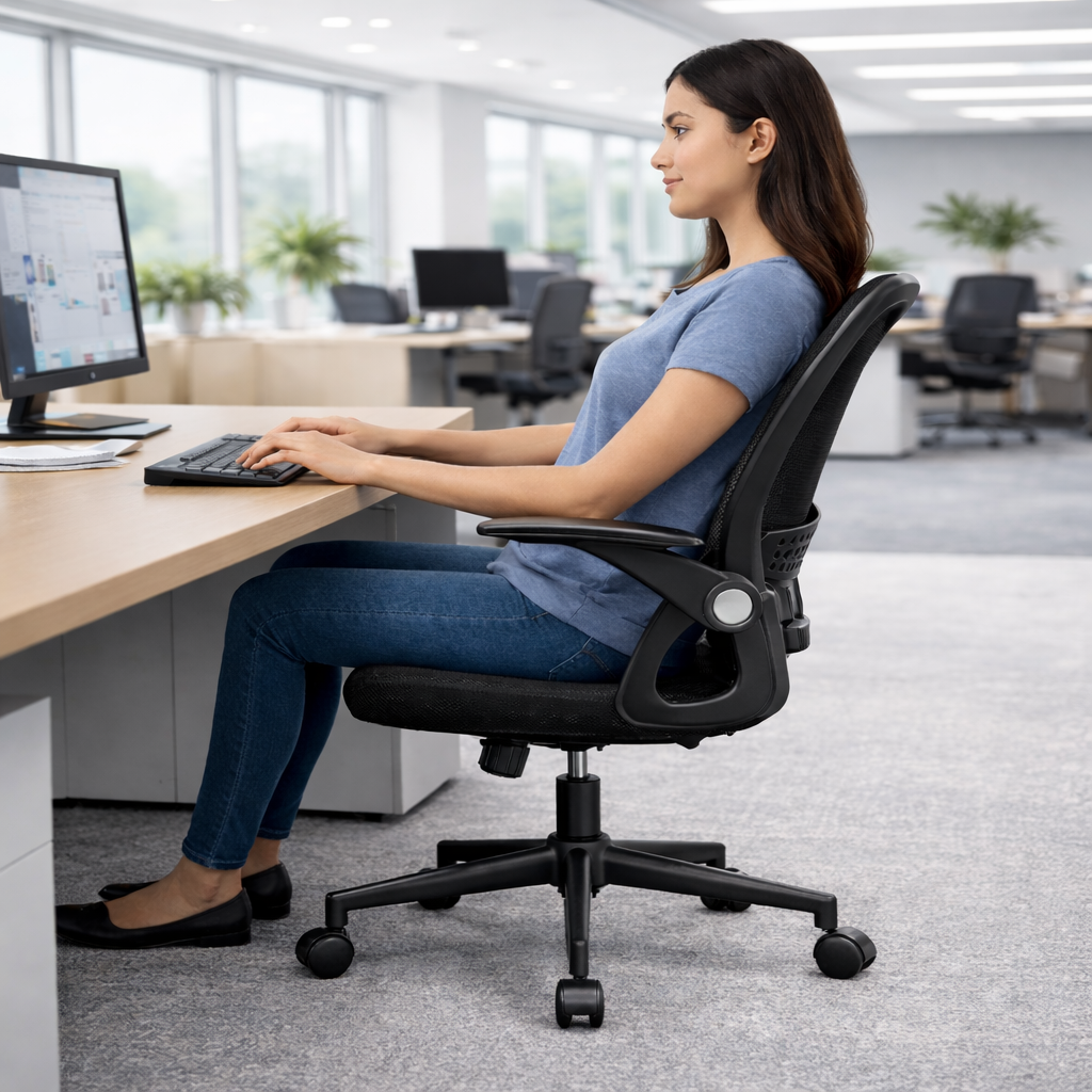Chaise de Bureau en Maille avec Assise en Mousse