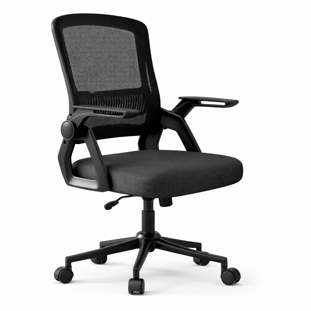 Chaise de Bureau en Maille avec Accoudoirs Relevables