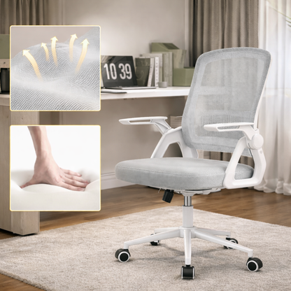 Chaise de Bureau en Maille avec Accoudoirs Relevables