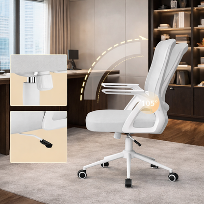 Chaise de Bureau en Maille avec Accoudoirs Relevables