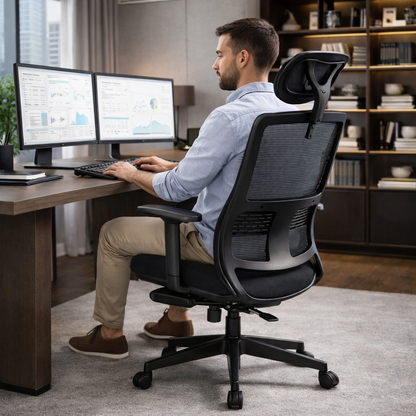 Chaise de Bureau en Maille avec Appui-tête