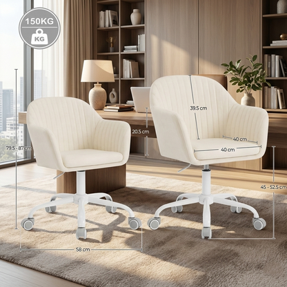 Chaise de Bureau Basse en Velours