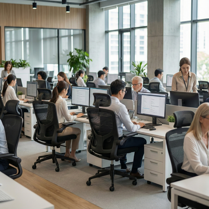 Chaise de Bureau en Maille Réglable avec Base en Aluminium